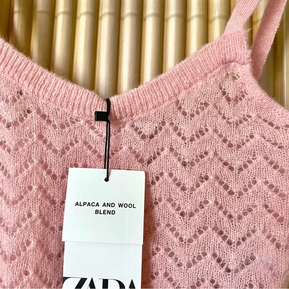 Zara alpaca wool cardigan and tank set pink - Picture 8 of 9